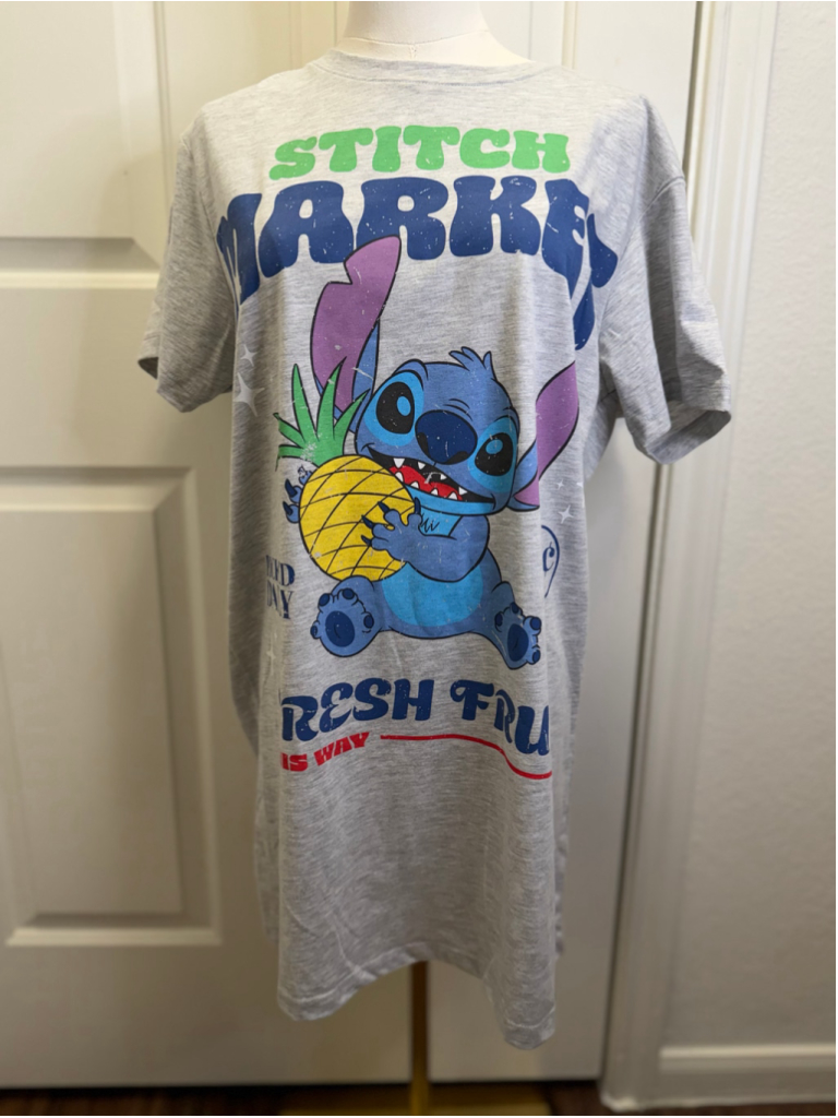 Disney Stitch Skinnydip London Graphic T-Shirt Dress Gray Xs Nwt — image 2 of 8